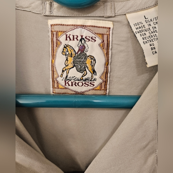 Vintage - Kriss Kross Silk Pale Green Blouse - NWOT - Size L - Picture 6 of 7